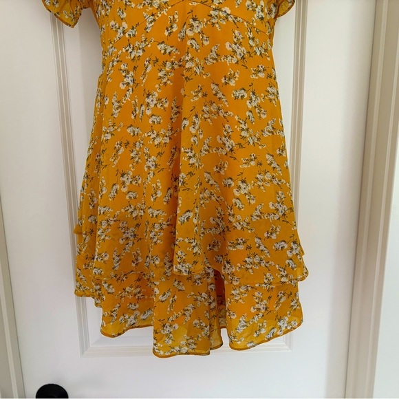 Papaya Floral Milkmaid Coquette Tiered Dress/Romper Size Large - Picture 3 of 6